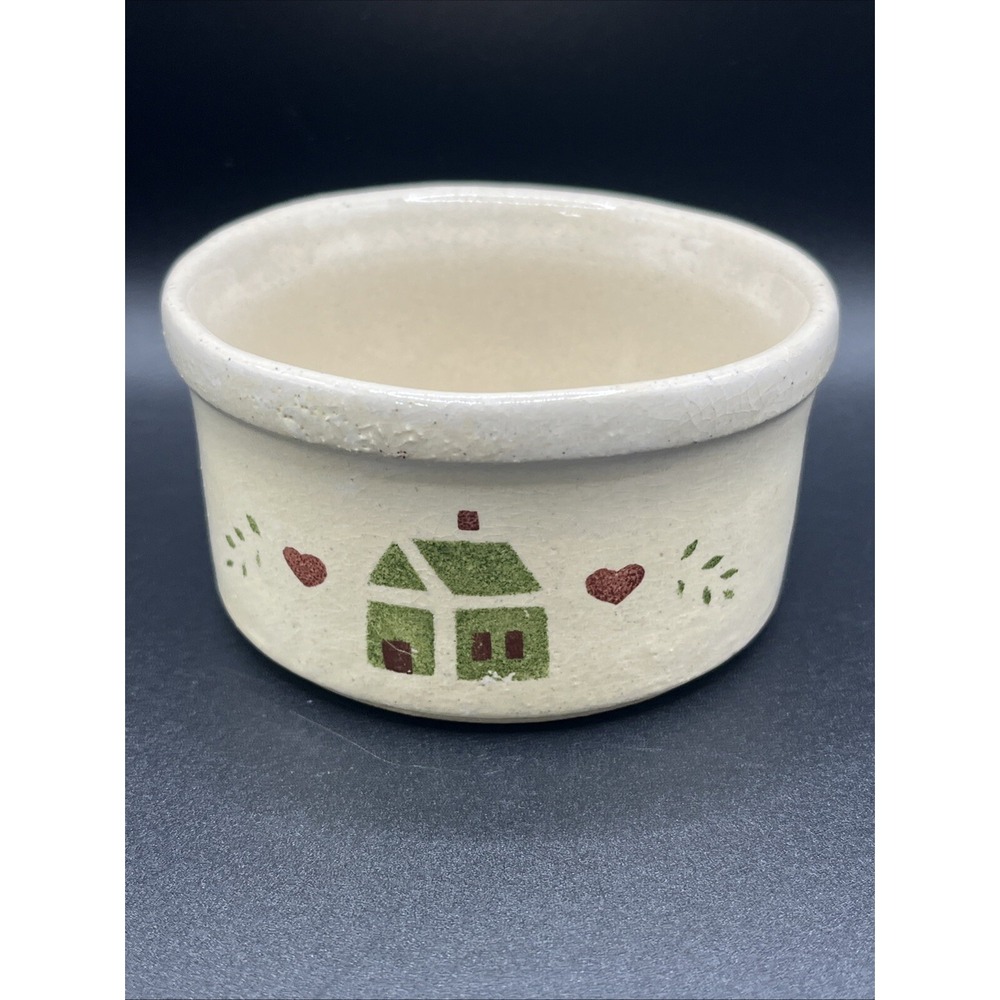 Mini Crock Dish Bowl RRP Company Roseville OH 4" Cottagecore Vtg Water Bowl